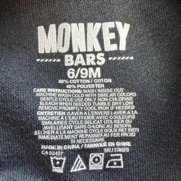 Monkey Bars Girls 6-9M Short Sleeve  Glitter Onesie/Bodysuit - Picture 4 of 4